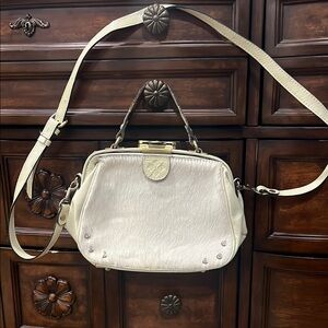 Patricia Nash Cream Crossbody Bag with Vintage Frame Closure